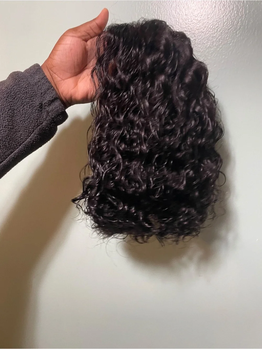 Natural Curly Clip-In Hairpiece - Dark Brown